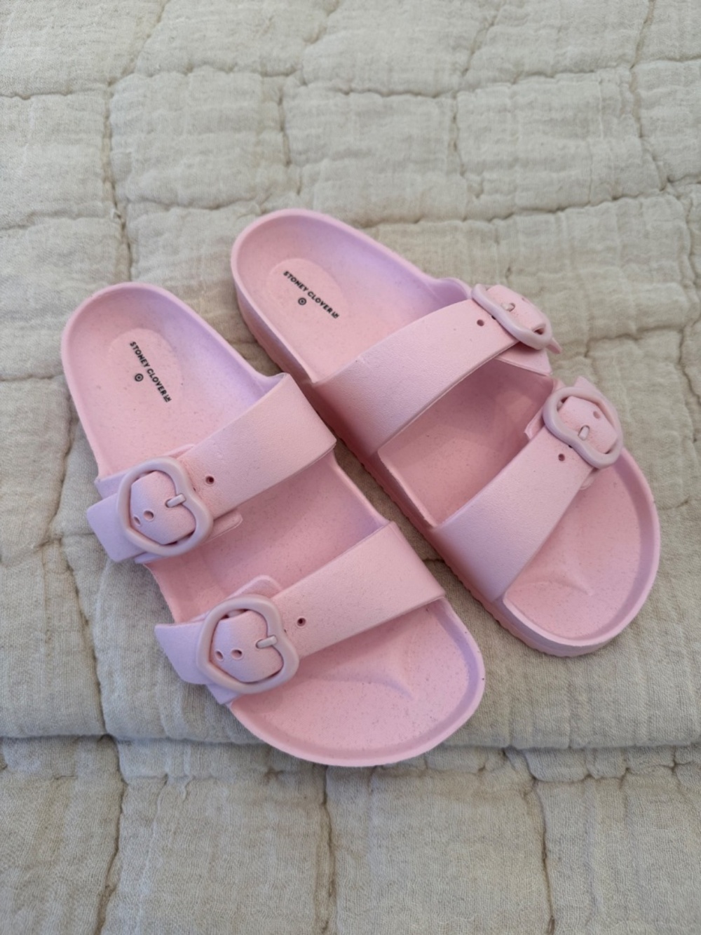 Stoney Clover Lane x Target Slide Sandals Light Pink Heart Slip On - Picture 2 of 4